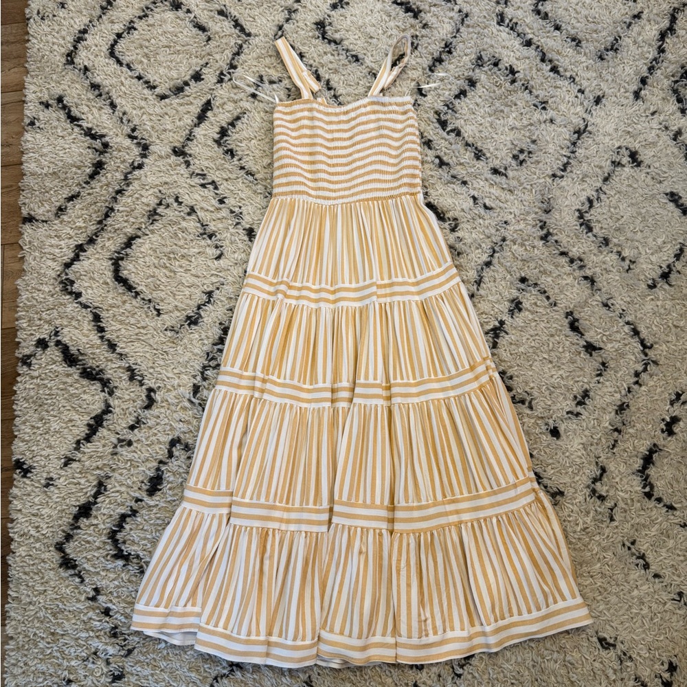 Petal + Pup Striped Yellow/Orange and White Maxi Dress Size S